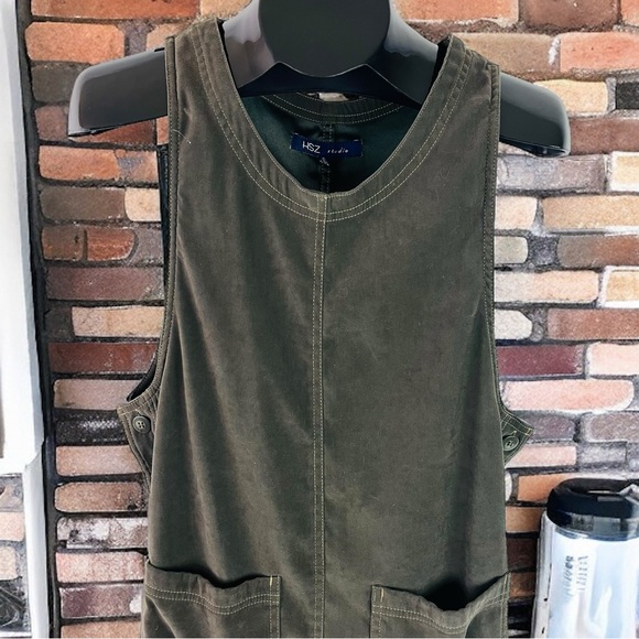 HSZ Studio Long Sleeveless Olive Color Dress Size S - Picture 6 of 13